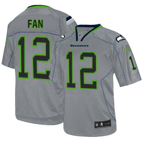 Men's Elite 12th Fan Nike Jersey Lights Out Grey - NFL Seattle Seahawks